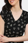 Zivame 2 Mile Fashion Woven Knee Length Nightdress - Jet Black — thumbnail 5